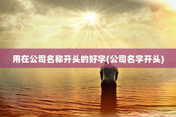 用在公司名称开头的好字(公司名字开头)