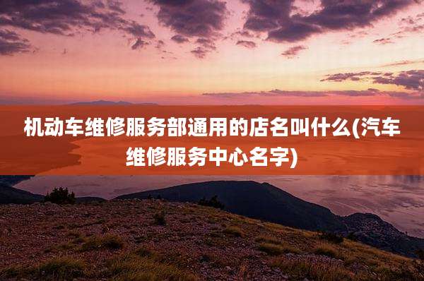 机动车维修服务部通用的店名叫什么(汽车维修服务中心名字)