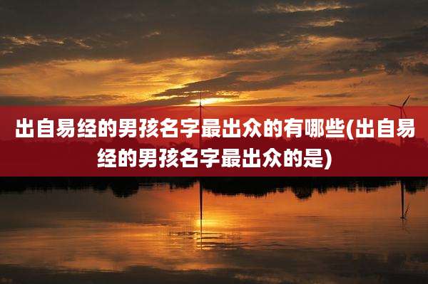出自易经的男孩名字最出众的有哪些(出自易经的男孩名字最出众的是)