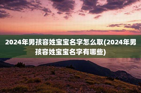 2024年男孩容姓宝宝名字怎么取(2024年男孩容姓宝宝名字有哪些)