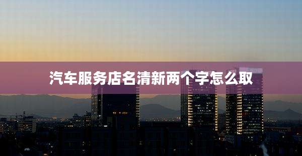 汽车服务店名清新两个字怎么取