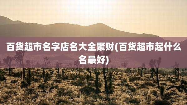 百货超市名字店名大全聚财(百货超市起什么名最好)
