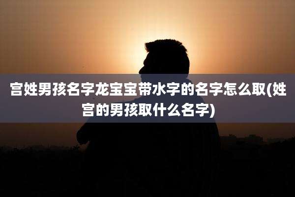 宫姓男孩名字龙宝宝带水字的名字怎么取(姓宫的男孩取什么名字)