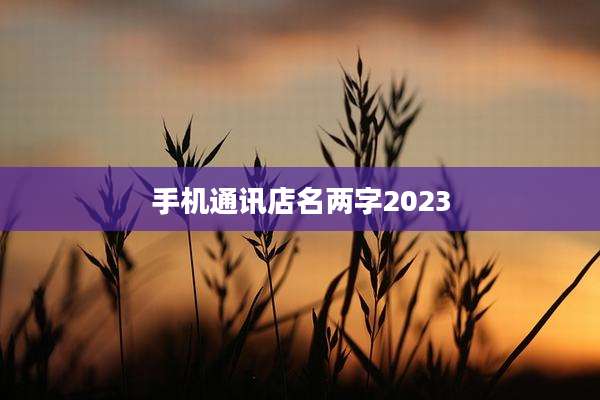手机通讯店名两字2023