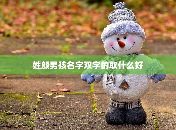 姓颜男孩名字双字的取什么好