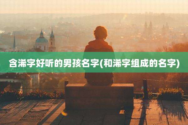 含浠字好听的男孩名字(和浠字组成的名字)