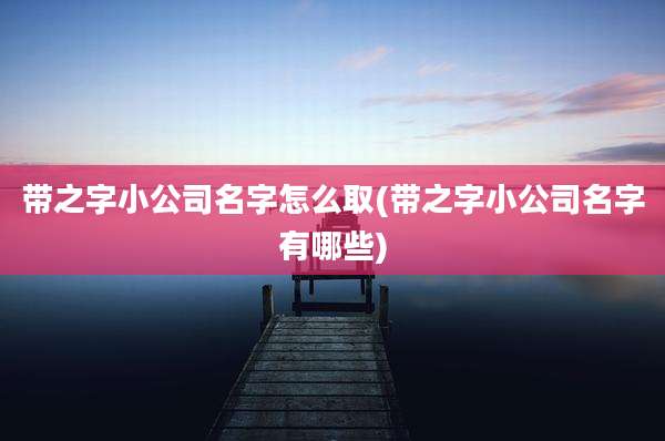 带之字小公司名字怎么取(带之字小公司名字有哪些)