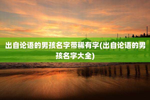 出自论语的男孩名字带稀有字(出自论语的男孩名字大全)