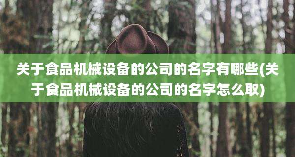 关于食品机械设备的公司的名字有哪些(关于食品机械设备的公司的名字怎么取)