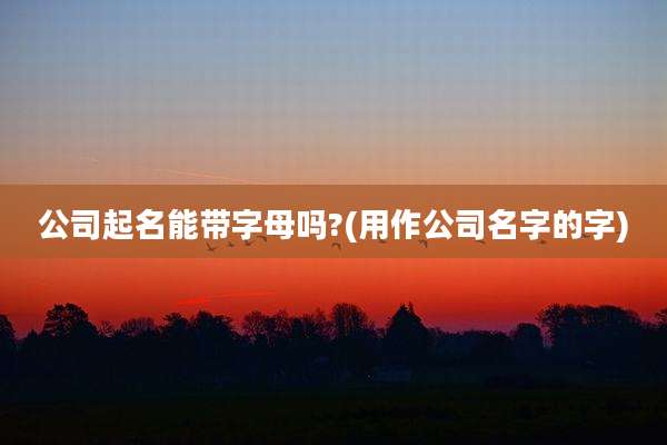 公司起名能带字母吗?(用作公司名字的字)