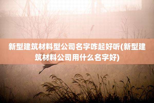 新型建筑材料型公司名字咋起好听(新型建筑材料公司用什么名字好)