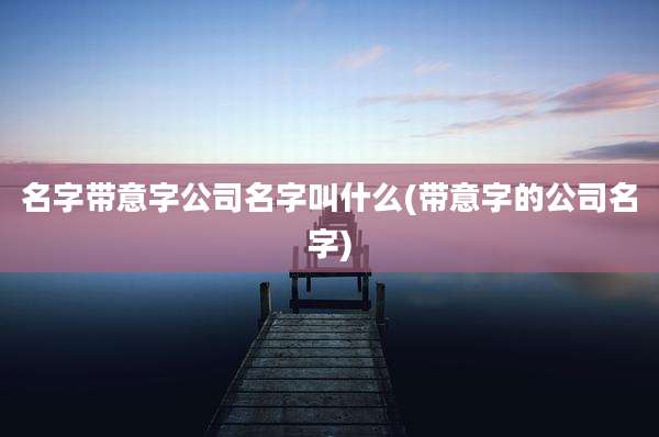 名字带意字公司名字叫什么(带意字的公司名字)