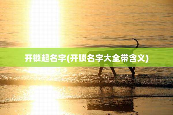 开锁起名字(开锁名字大全带含义)