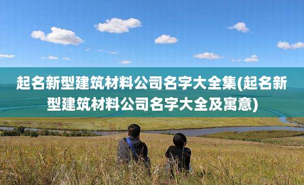 起名新型建筑材料公司名字大全集(起名新型建筑材料公司名字大全及寓意)