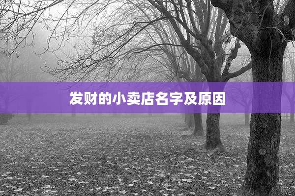 发财的小卖店名字及原因