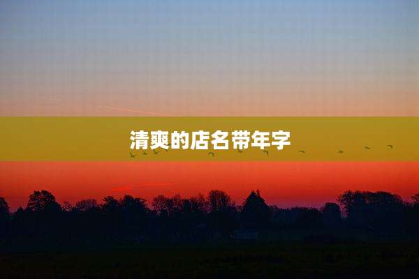 清爽的店名带年字