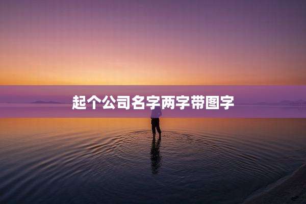 起个公司名字两字带图字