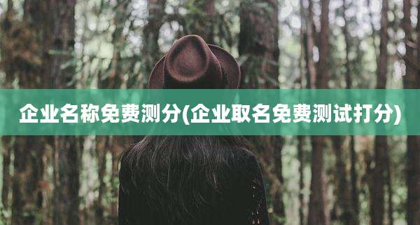 企业名称免费测分(企业取名免费测试打分)