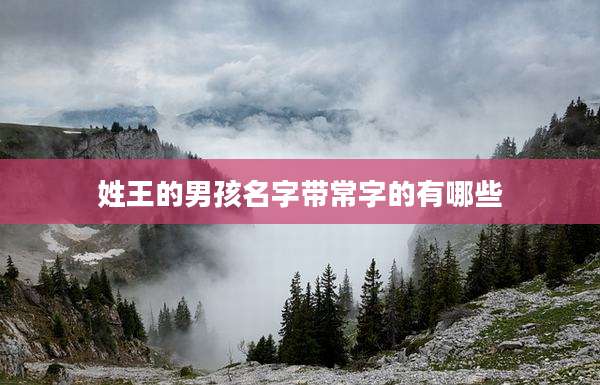 姓王的男孩名字带常字的有哪些