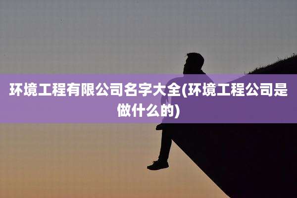 环境工程有限公司名字大全(环境工程公司是做什么的)