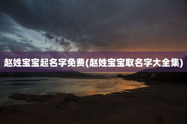 赵姓宝宝起名字免费(赵姓宝宝取名字大全集)