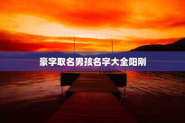 豪字取名男孩名字大全阳刚