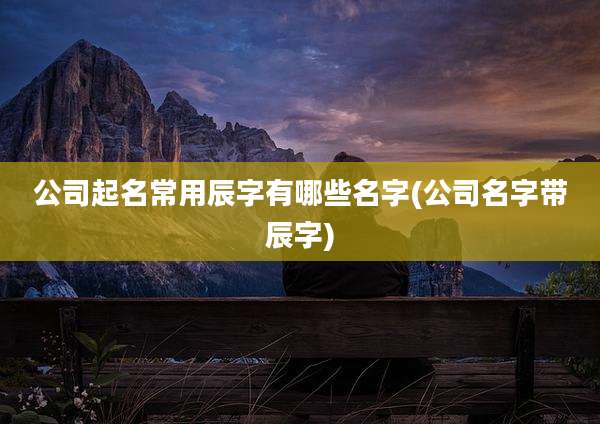 公司起名常用辰字有哪些名字(公司名字带辰字)