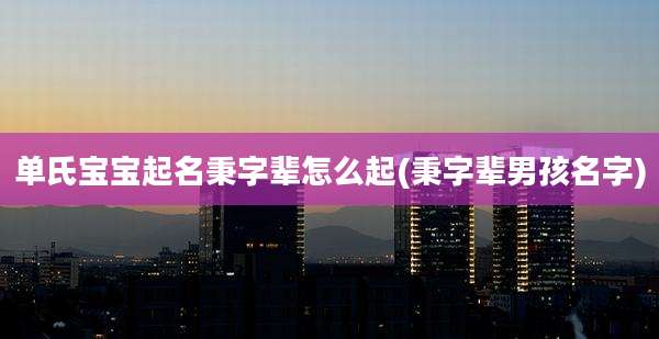 单氏宝宝起名秉字辈怎么起(秉字辈男孩名字)