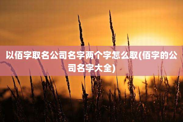 以佰字取名公司名字两个字怎么取(佰字的公司名字大全)