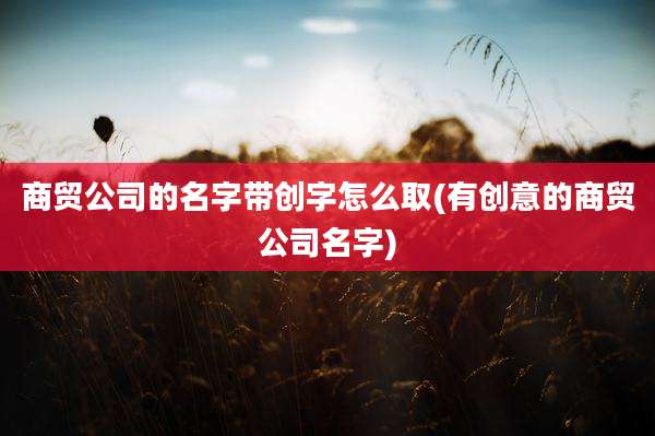 商贸公司的名字带创字怎么取(有创意的商贸公司名字)