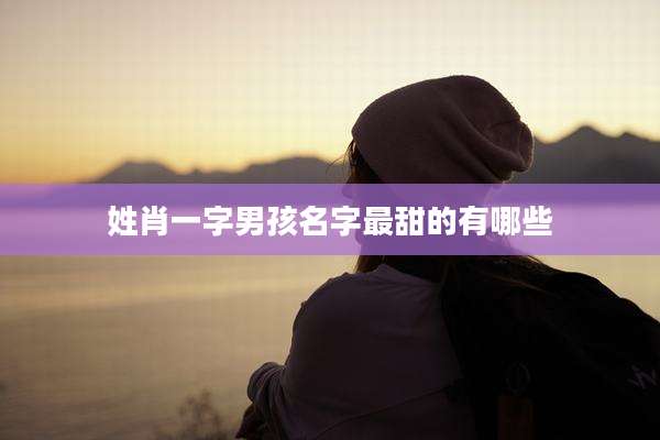 姓肖一字男孩名字最甜的有哪些