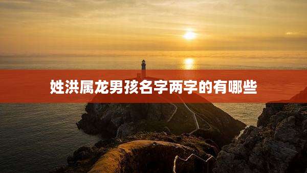 姓洪属龙男孩名字两字的有哪些