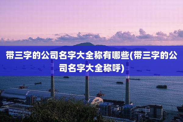 带三字的公司名字大全称有哪些(带三字的公司名字大全称呼)