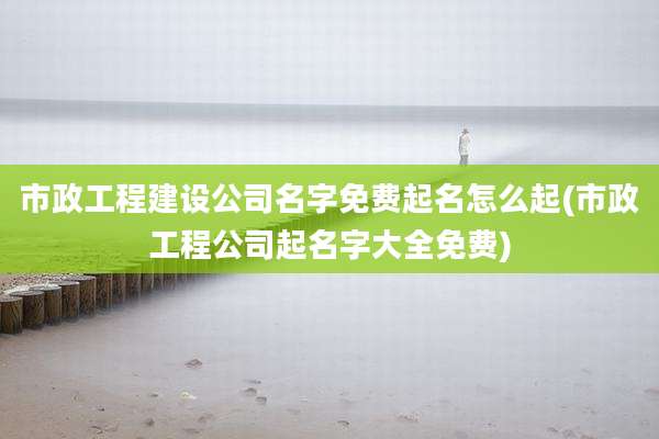 市政工程建设公司名字免费起名怎么起(市政工程公司起名字大全免费)