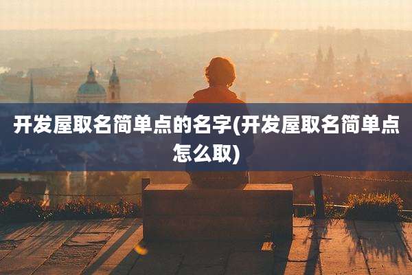 开发屋取名简单点的名字(开发屋取名简单点怎么取)