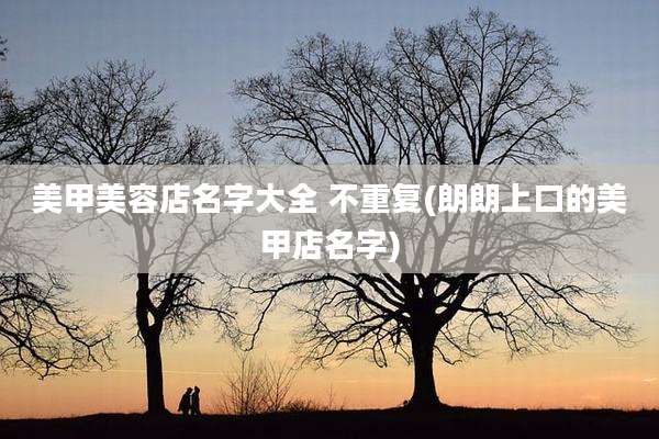 美甲美容店名字大全 不重复(朗朗上口的美甲店名字)