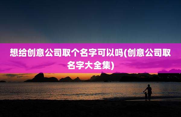 想给创意公司取个名字可以吗(创意公司取名字大全集)