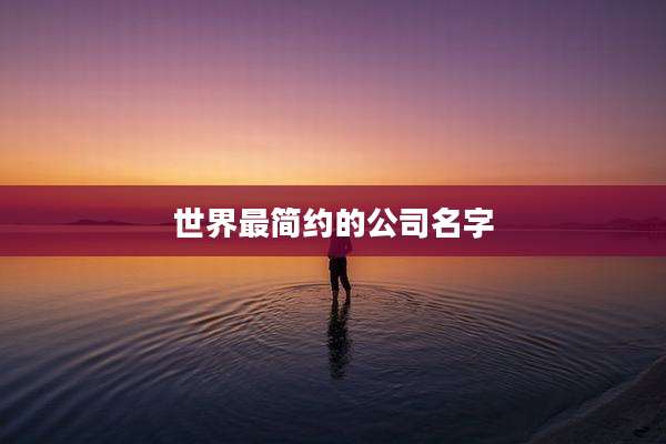 世界最简约的公司名字
