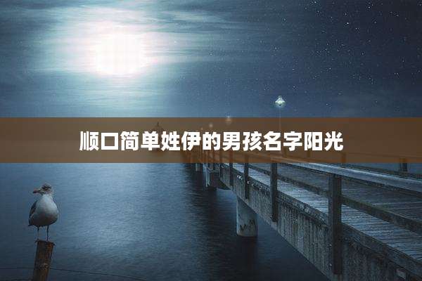顺口简单姓伊的男孩名字阳光
