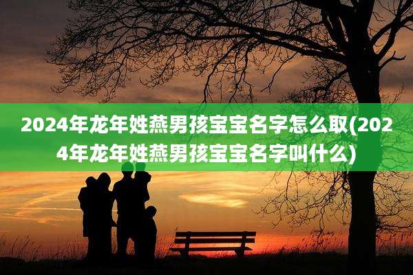 2024年龙年姓燕男孩宝宝名字怎么取(2024年龙年姓燕男孩宝宝名字叫什么)