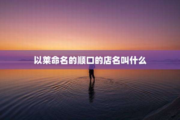 以莱命名的顺口的店名叫什么