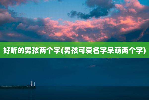 好听的男孩两个字(男孩可爱名字呆萌两个字)