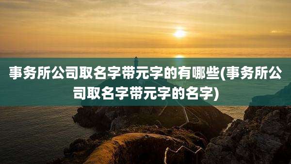事务所公司取名字带元字的有哪些(事务所公司取名字带元字的名字)