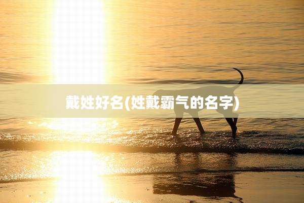 戴姓好名(姓戴霸气的名字)