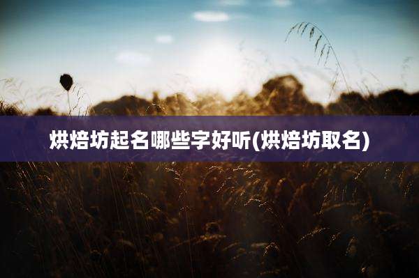 烘焙坊起名哪些字好听(烘焙坊取名)