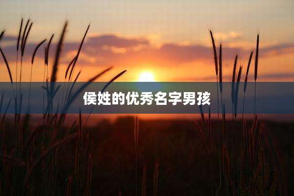 侯姓的优秀名字男孩