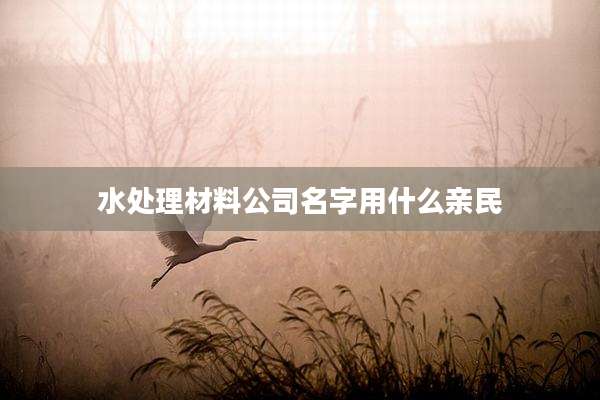 水处理材料公司名字用什么亲民