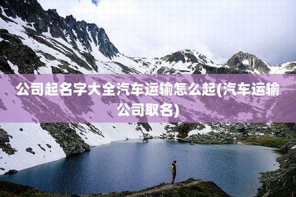 公司起名字大全汽车运输怎么起(汽车运输公司取名)