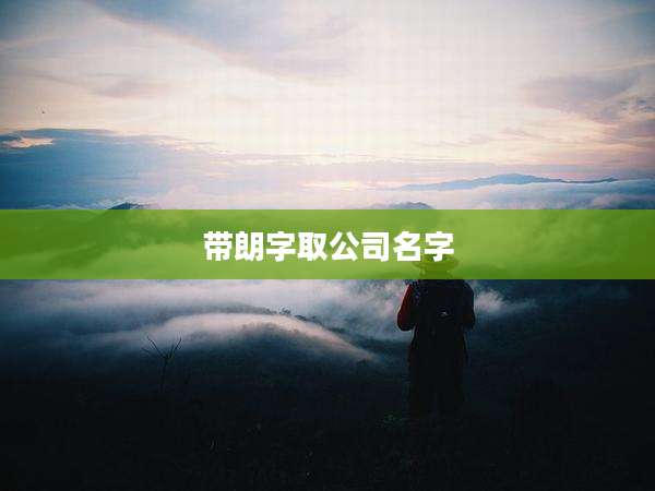 带朗字取公司名字