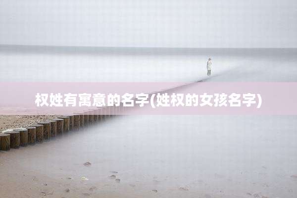 权姓有寓意的名字(姓权的女孩名字)